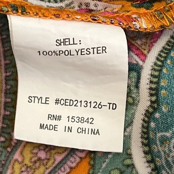 Code X Mode Paisley Floral Print Satin Long Sleeve Shift Dress NWOT - Picture 15 of 16